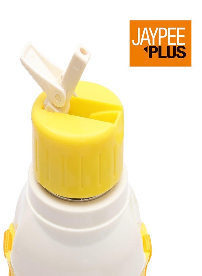 JAYPEE Binny 500ml Kids Inner Stainless Steel Insulated Water Bottle, Sipper Bottle, Leak Proof, BPA Free, Food Grade, School & Picnic 500 ml | Sipper Bottle for Kids | Cartoon Printed,Yellow - Image 5